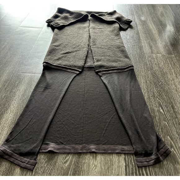 Rick Owens Vintage Queen F/W 2004 Espresso Brown Open Front Long Wool Sweater 44 - Picture 7 of 16